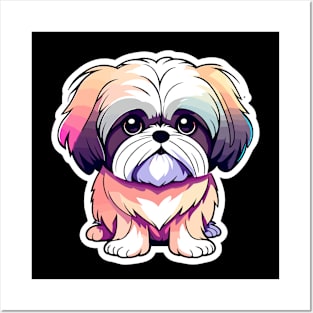 Shih Tzu Dog Illustration Posters and Art